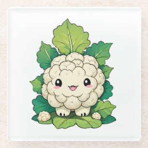 Posavasos De Vidrio Coliflor Kawaii
