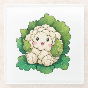Posavasos De Vidrio Coliflor Kawaii