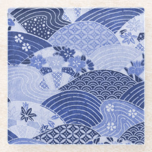 Posavasos De Vidrio Colinas y ríos japoneses de época