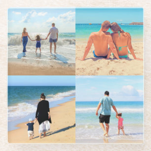 Posavasos De Vidrio Collage de fotos Personalizado personalizado