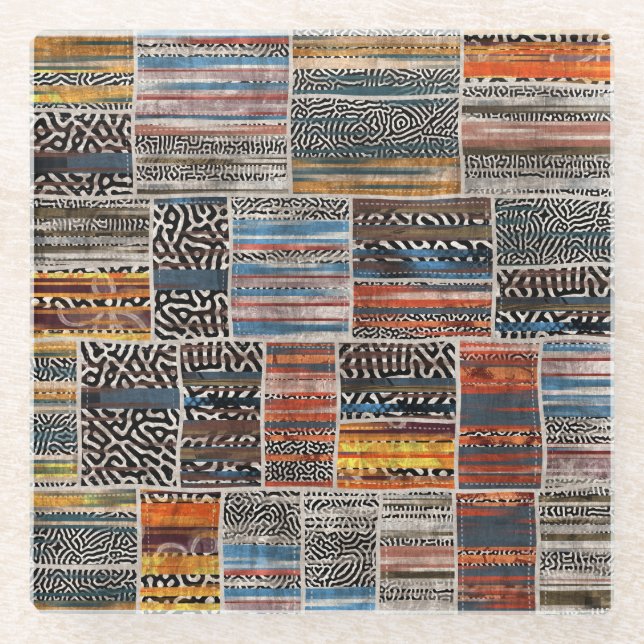 Posavasos De Vidrio Collage de trabajo en mosaico: Extravaganza del pa (Anverso)