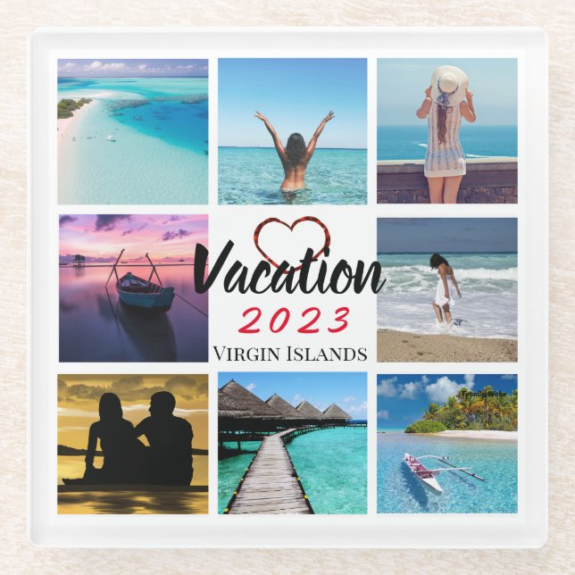 Posavasos De Vidrio Collage Photo Personalized Coaster (Anverso)