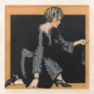 Posavasos De Vidrio Collar quebrado de la perla