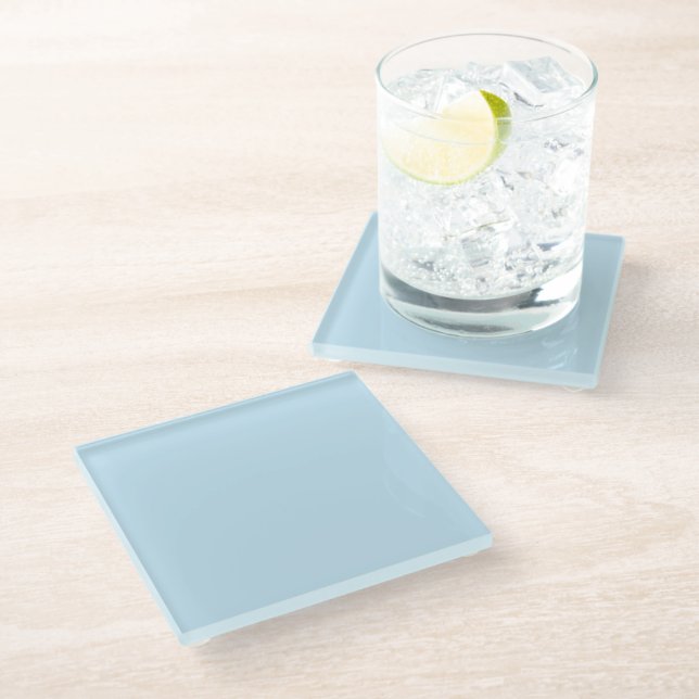 Posavasos De Vidrio Color claro sólido azul claro (Angular)