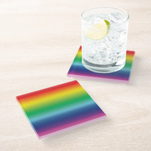 Posavasos De Vidrio color de la bandera arcoiris de orgullo lgbt
