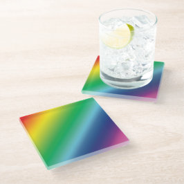 Posavasos De Vidrio color de la bandera arcoiris de orgullo lgbt lgbtq