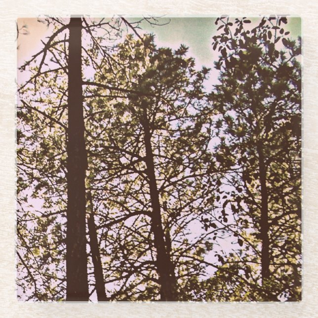 Posavasos De Vidrio Color de los árboles (Anverso)