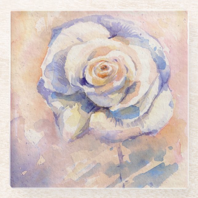 Posavasos De Vidrio Color de rosa (Anverso)