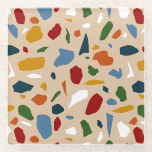 Posavasos De Vidrio Color del patrón Terrazzo