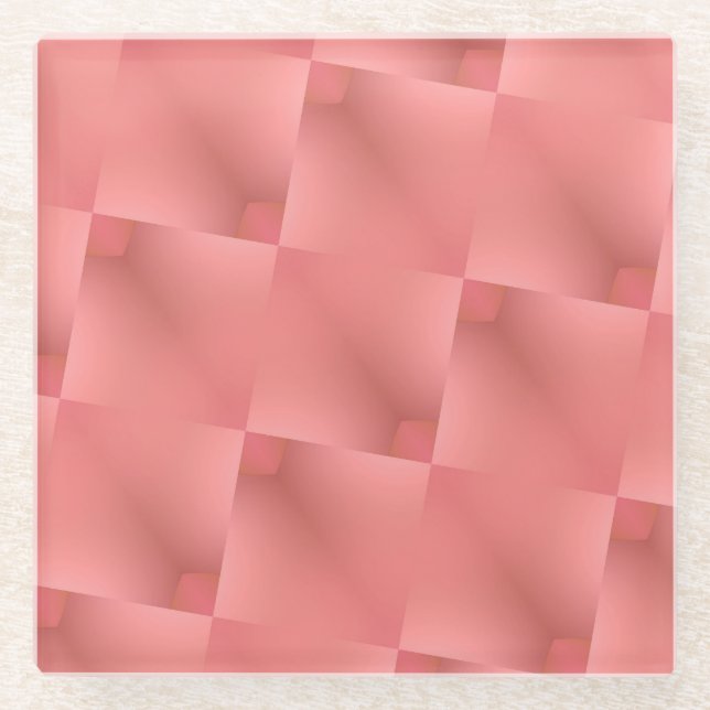 Posavasos De Vidrio color rosa pastel (Anverso)