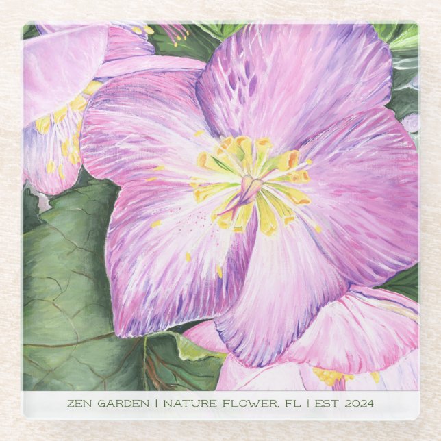 Posavasos De Vidrio Colorful Floral Vacation Home (Anverso)