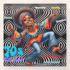 Posavasos De Vidrio Colorful-Me Hippie Moda 70