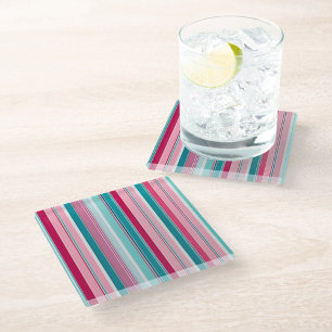 Posavasos De Vidrio Colorida escayola de vidrio de tela a rayas