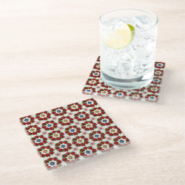 Posavasos De Vidrio Colorida escayola floral de Navidad