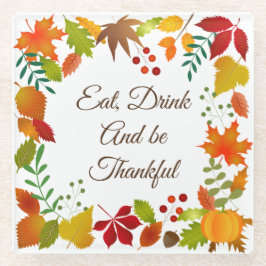 Posavasos De Vidrio Colorida Foliage De Otoño Para Acción De Gracias