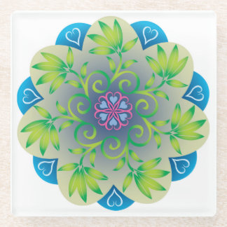Posavasos De Vidrio Colorida Mandala Energy Wheel Flower Harmony Napki