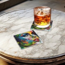 Posavasos De Vidrio Coloridas brasas de vidrio artístico para la cara 