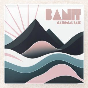 Posavasos De Vidrio Coloridas colinas del Parque Nacional Banff