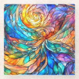 Posavasos De Vidrio Colorido multicolor Resumen 75 retorsión