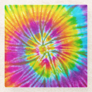 Posavasos De Vidrio Colorido Resumen De Tie-Dye De Swirl.