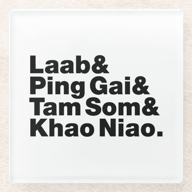 Posavasos De Vidrio Comida callejera de Laotian (Anverso)