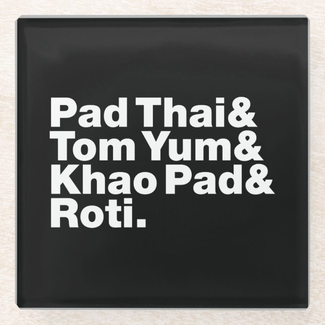 Posavasos De Vidrio Comida callejera tailandesa (Anverso)