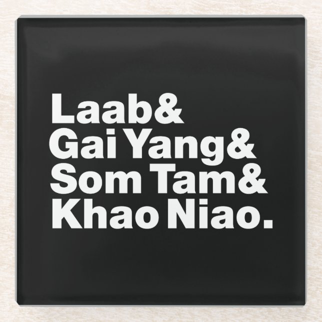 Posavasos De Vidrio Comida callejera tailandesa de Isaan (Anverso)