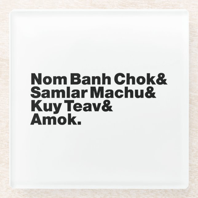 Posavasos De Vidrio Comida camboyana / khmer Street (Anverso)