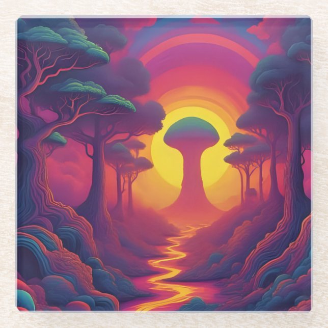 Posavasos De Vidrio Comienzo del arte de The Fall (Anverso)