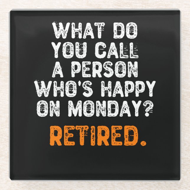 Posavasos De Vidrio ¿Cómo llamas a una persona feliz el lunes? (Anverso)