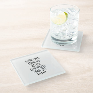 Posavasos De Vidrio compañero de trabajo, colega, despedida, buena sue
