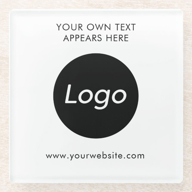 Posavasos De Vidrio Compañía profesional con logotipo simple (Anverso)