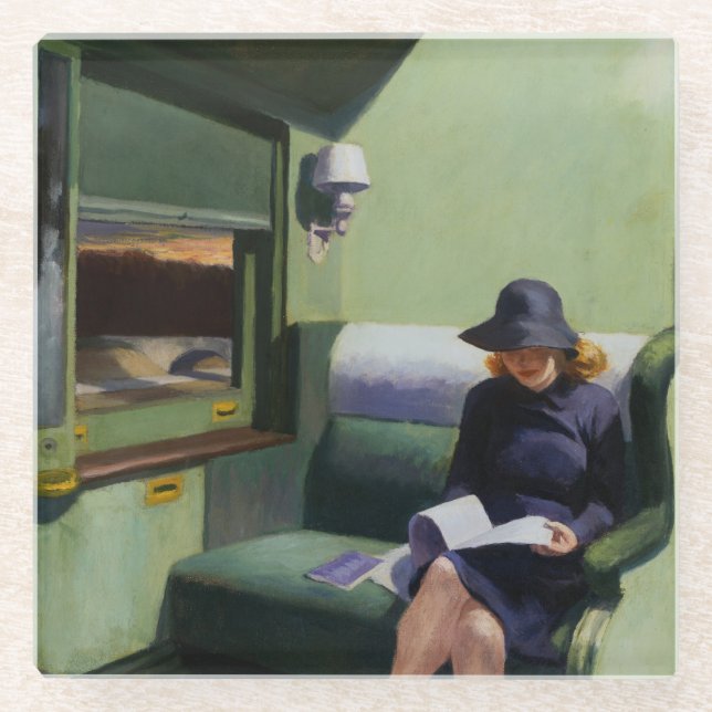 Posavasos De Vidrio Compartimiento C, coche 293 de Edward Hopper (Anverso)