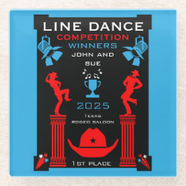Posavasos De Vidrio Competencia Americana de Baile de Línea