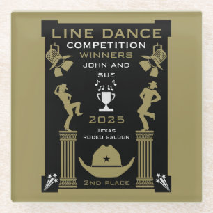 Posavasos De Vidrio Competencia Americana de Baile de Línea