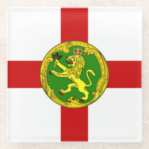 Posavasos de vidrio con bandera patriótica de Alde