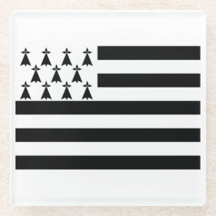 Posavasos de vidrio con bandera patriótica de Bret