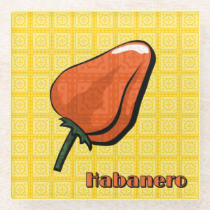 Posavasos de Vidrio con Chile Habanero