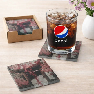 Posavasos de Vidrio con Diseño Floral – Diseño de 