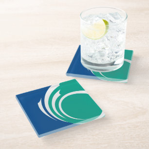 Posavasos de vidrio con la bandera de Ottawa, Cana
