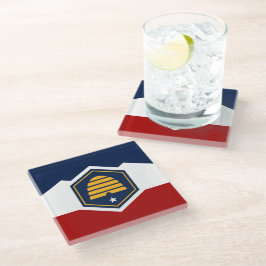 Posavasos de vidrio con la nueva bandera de Utah, 