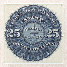 Posavasos de vidrio con sello de ingresos de cerve