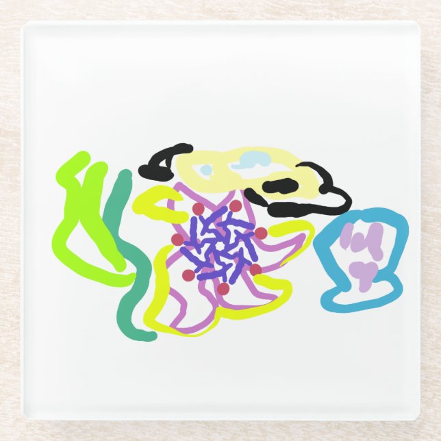 Posavasos De Vidrio Concha y estrella de mar (Anverso)