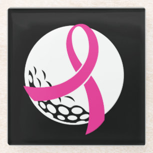 Posavasos De Vidrio Concienciación sobre el cáncer de mama en cinta ro