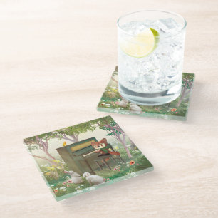 Posavasos De Vidrio Concierto de piano forestal