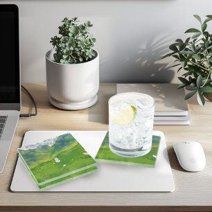 Posavasos De Vidrio Conejito lindo en Montaña Vista Coaster