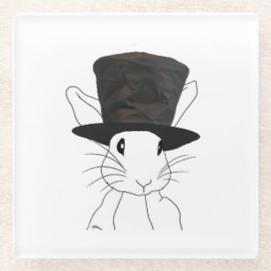 Posavasos De Vidrio Conejo blanco