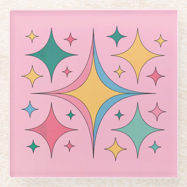 Posavasos De Vidrio Conjunto moderno de escayola de vidrio rosado de m (Anverso)