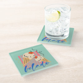 Posavasos De Vidrio Conos de helado italianos retro