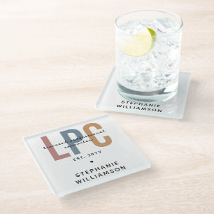 Posavasos De Vidrio Consejero Profesional con Licencia de personalizad